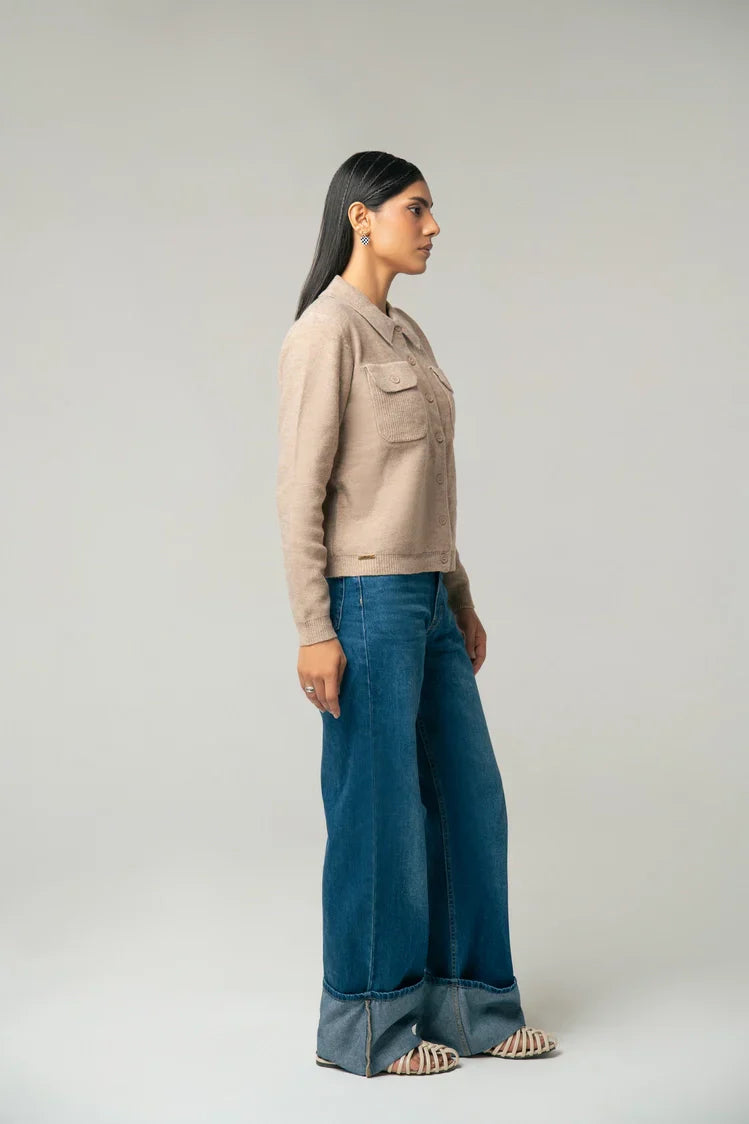 Picture of Collar Knit Cardigan - Available at Raja Sahib