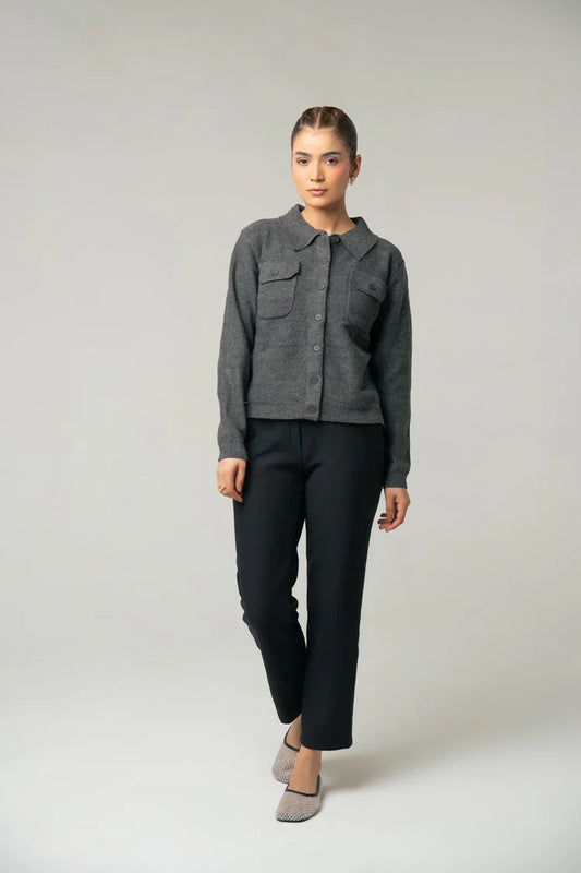 Picture of Collar Knit Cardigan - Available at Raja Sahib