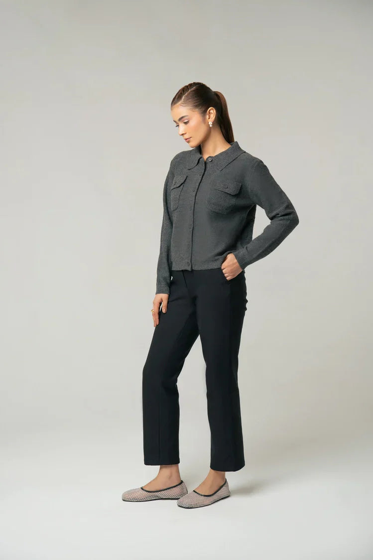 Picture of Collar Knit Cardigan - Available at Raja Sahib