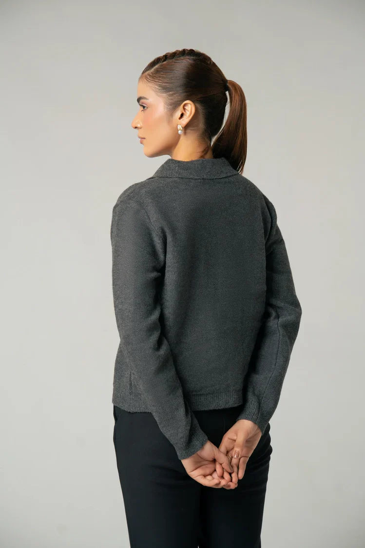 Picture of Collar Knit Cardigan - Available at Raja Sahib