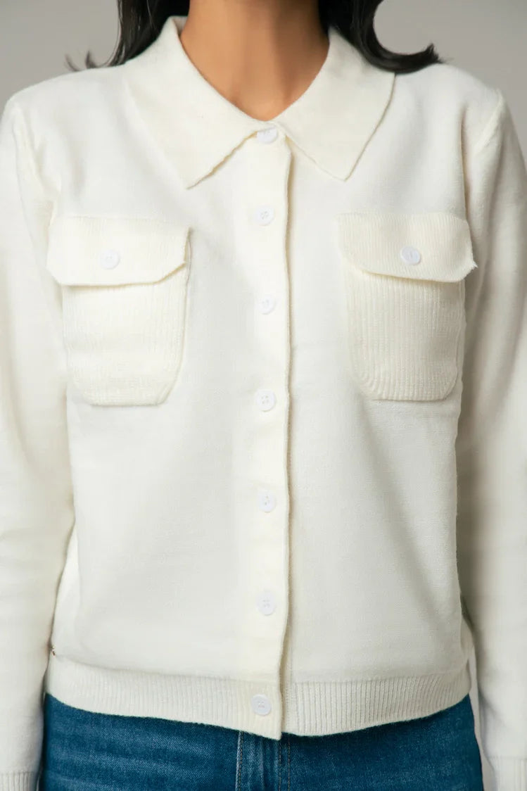 Picture of Collar Knit Cardigan - Available at Raja Sahib