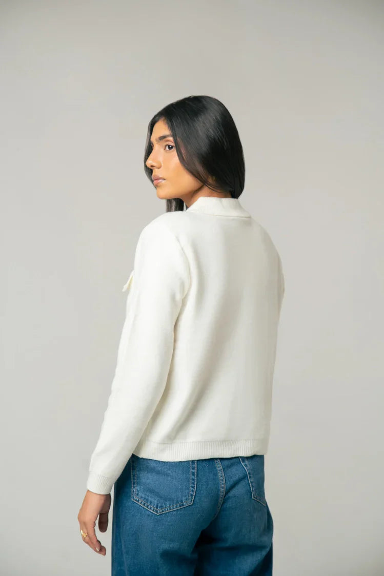 Picture of Collar Knit Cardigan - Available at Raja Sahib