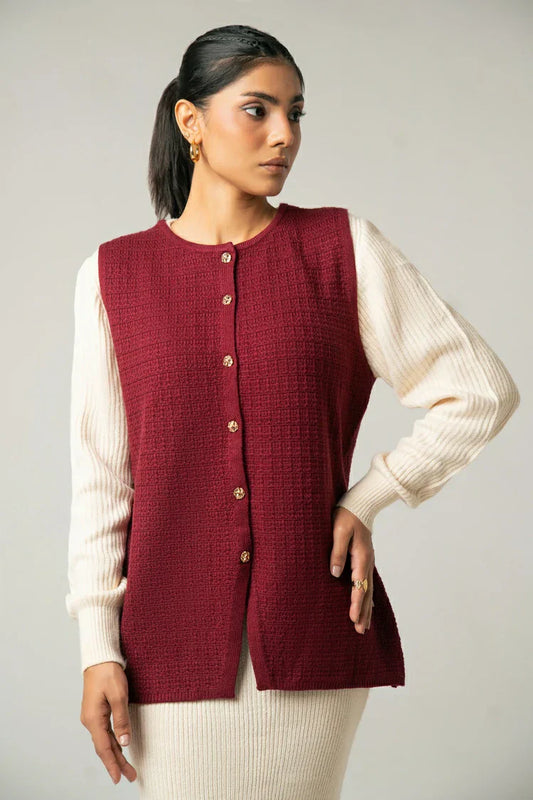 Picture of Sleeveless Knit Sweater - Available at Raja Sahib