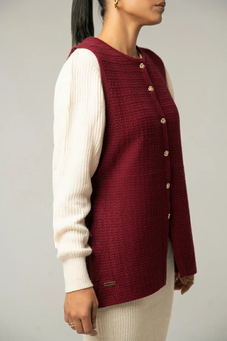 Picture of Sleeveless Knit Sweater - Available at Raja Sahib