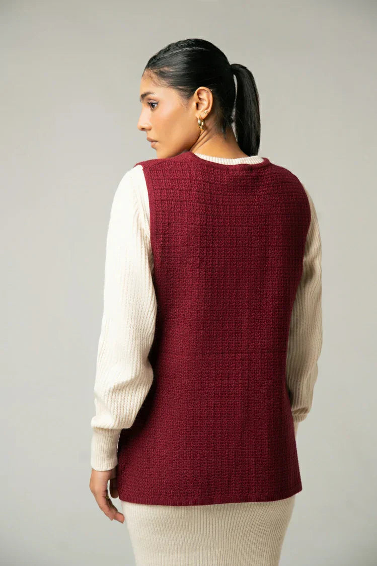 Picture of Sleeveless Knit Sweater - Available at Raja Sahib