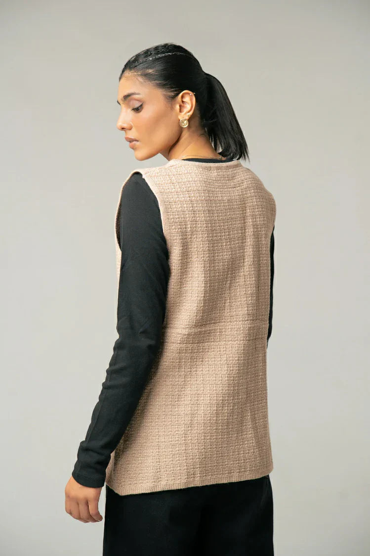 Picture of Sleeveless Knit Sweater - Available at Raja Sahib
