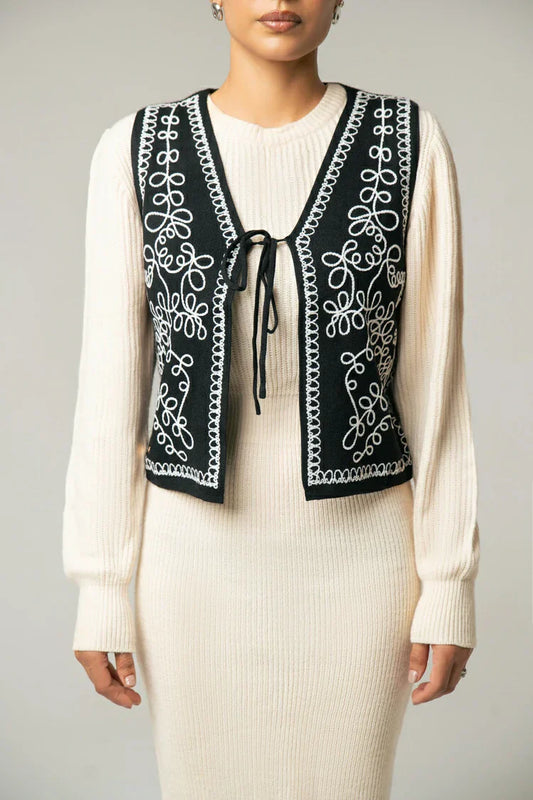 Picture of Embroidered Knit Cardigan - Available at Raja Sahib