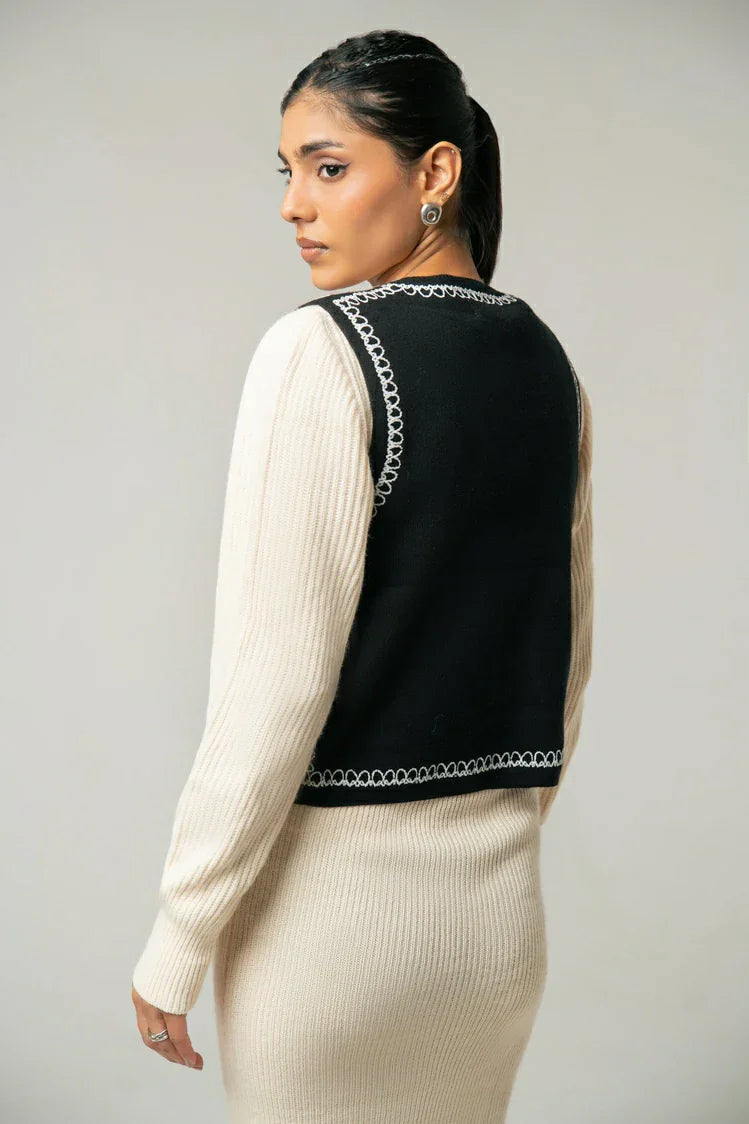Picture of Embroidered Knit Cardigan - Available at Raja Sahib