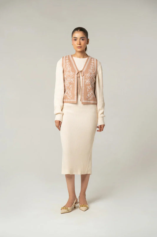 Picture of Embroidered Knit Cardigan - Available at Raja Sahib