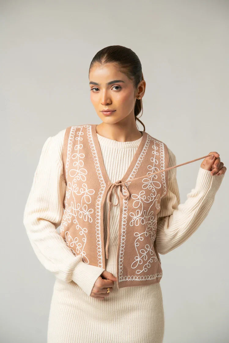 Picture of Embroidered Knit Cardigan - Available at Raja Sahib