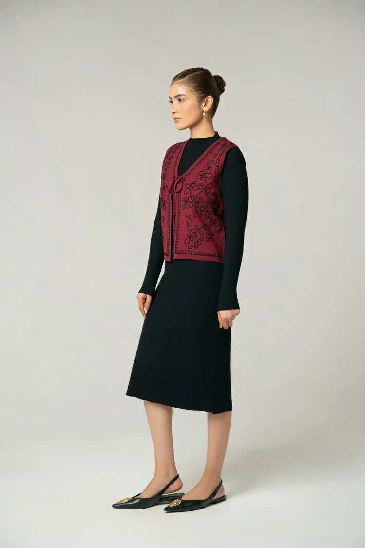 Picture of Embroidered Knit Cardigan - Available at Raja Sahib