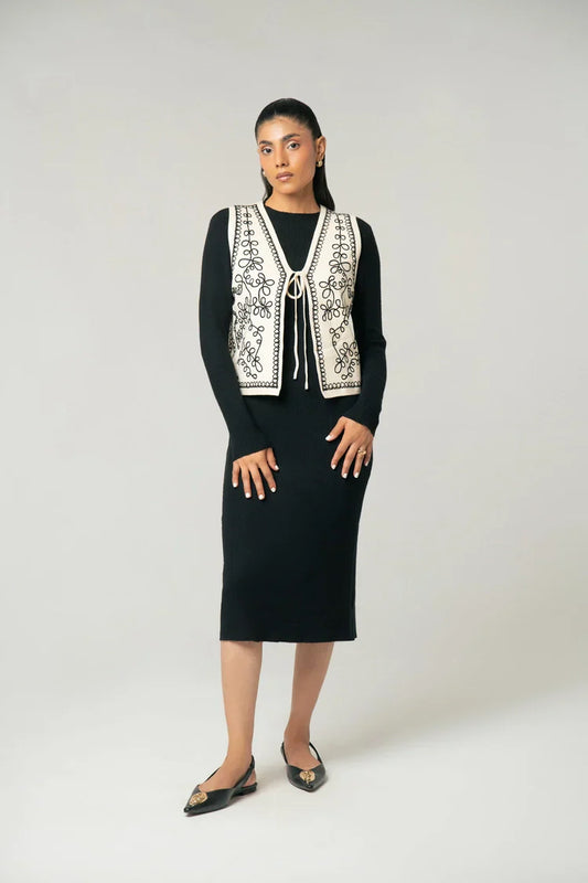 Picture of Embroidered Knit Cardigan - Available at Raja Sahib