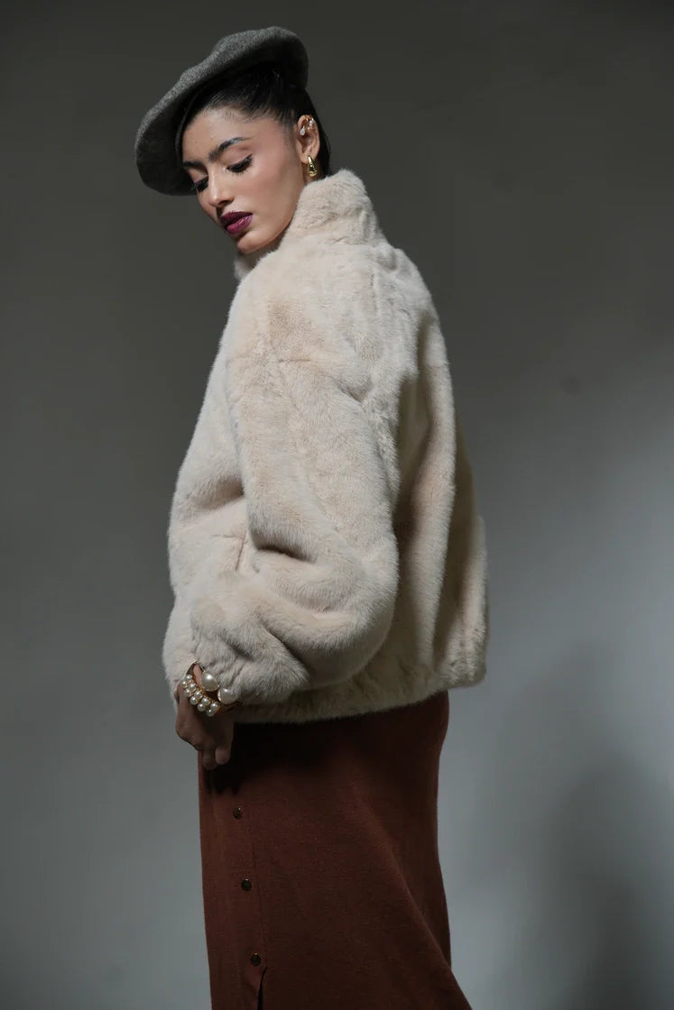 Picture of Faux-Fur Bomber Jacket - Available at Raja Sahib