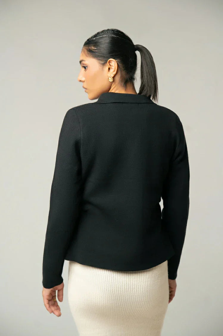 Picture of Collar Knit Cardigan - Available at Raja Sahib