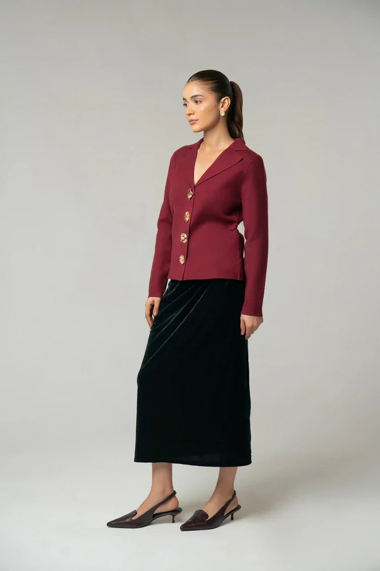 Picture of Collar Knit Cardigan - Available at Raja Sahib