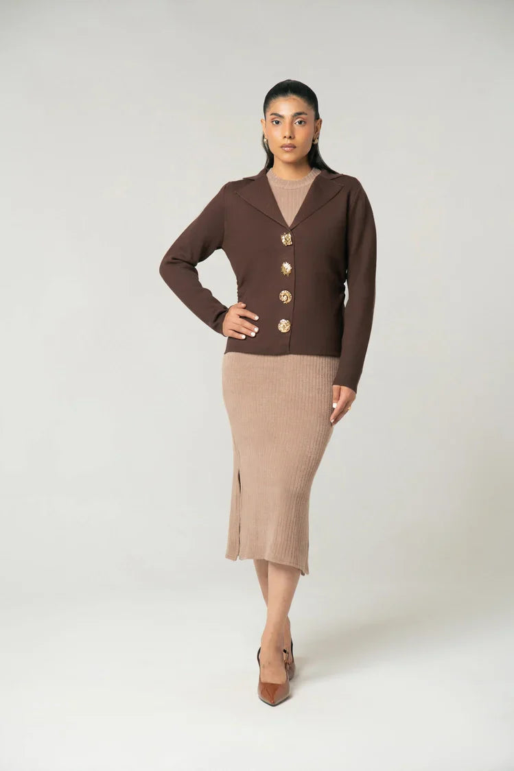 Picture of Collar Knit Cardigan - Available at Raja Sahib