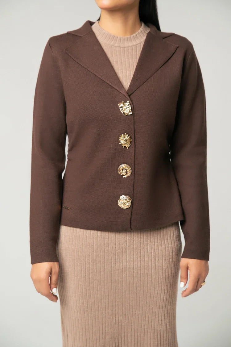 Picture of Collar Knit Cardigan - Available at Raja Sahib