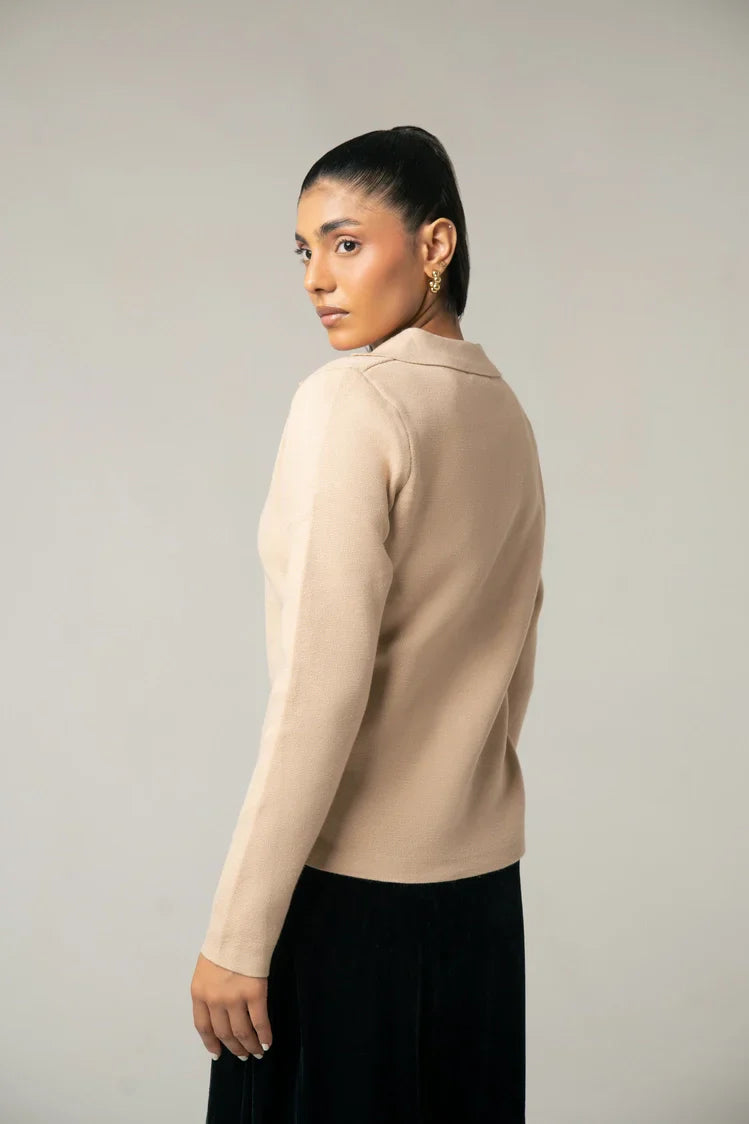 Picture of Collar Knit Cardigan - Available at Raja Sahib