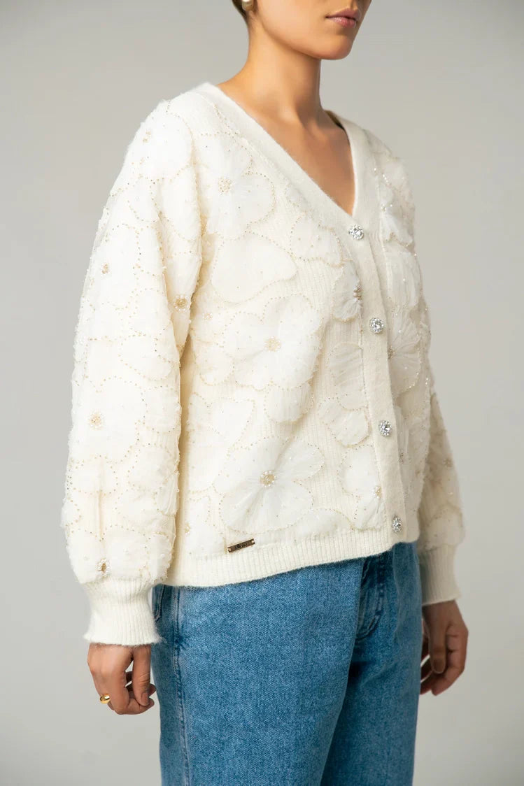 Picture of Embroidered Knit Cardigan - Available at Raja Sahib