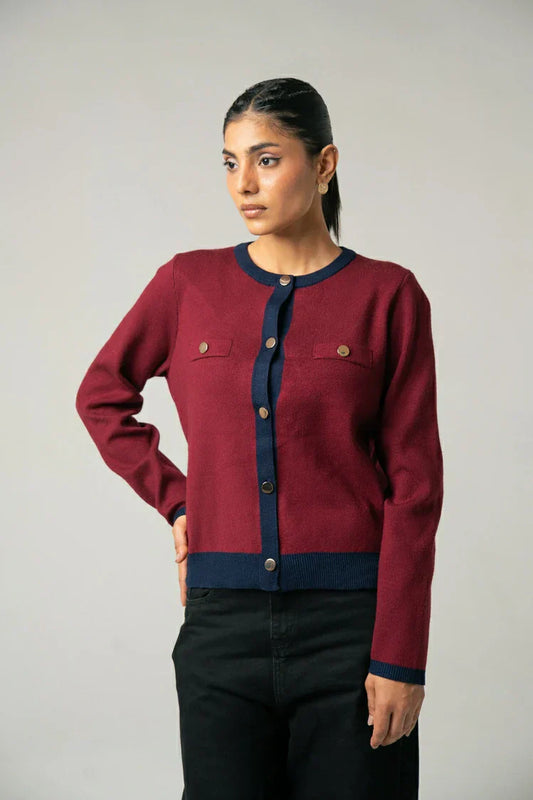 Picture of Regular Fit Knit Cardigan - Available at Raja Sahib