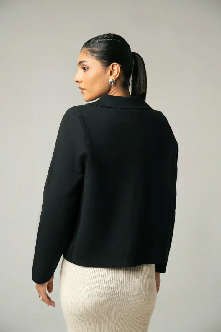 Picture of Collar Knit Cardigan - Available at Raja Sahib