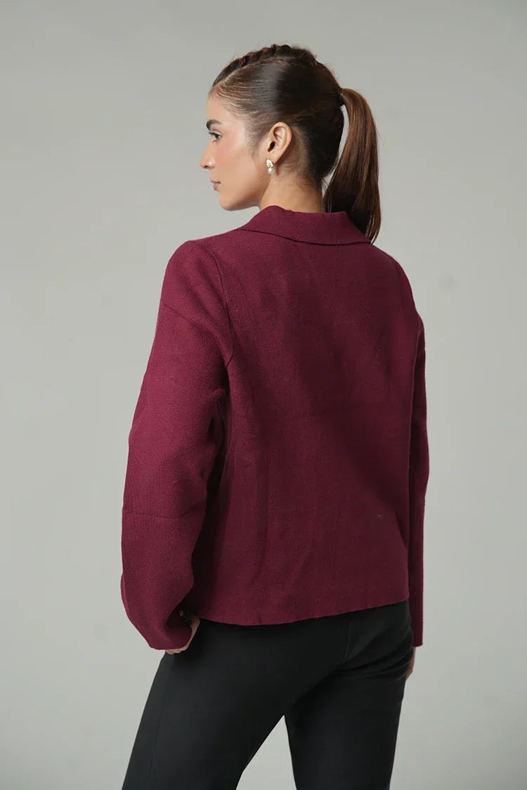 Picture of Collar Knit Cardigan - Available at Raja Sahib