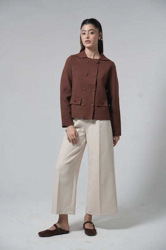 Picture of Collar Knit Cardigan - Available at Raja Sahib