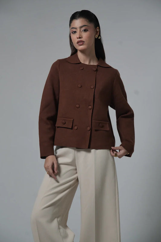 Picture of Collar Knit Cardigan - Available at Raja Sahib