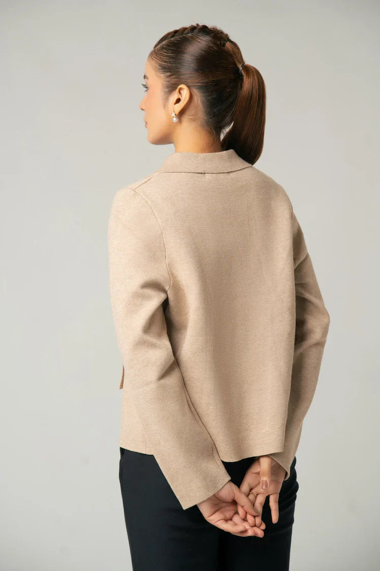 Picture of Collar Knit Cardigan - Available at Raja Sahib