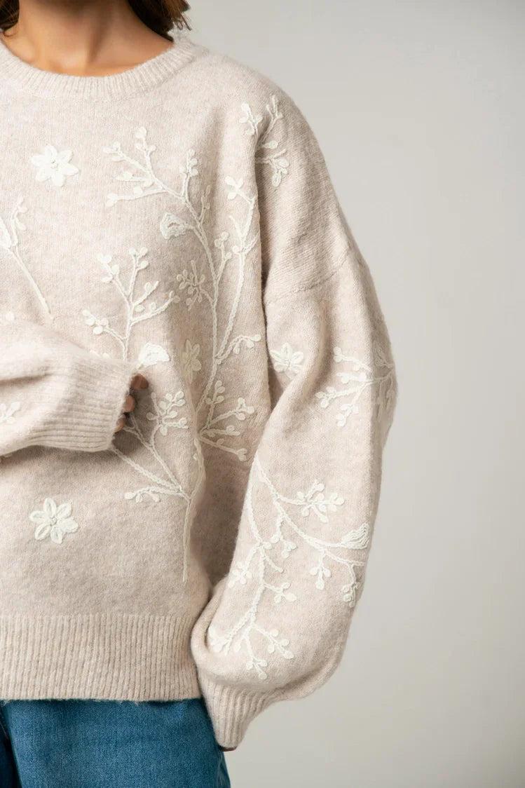 Picture of Oversized Embroidered Knit Sweater - Available at Raja Sahib
