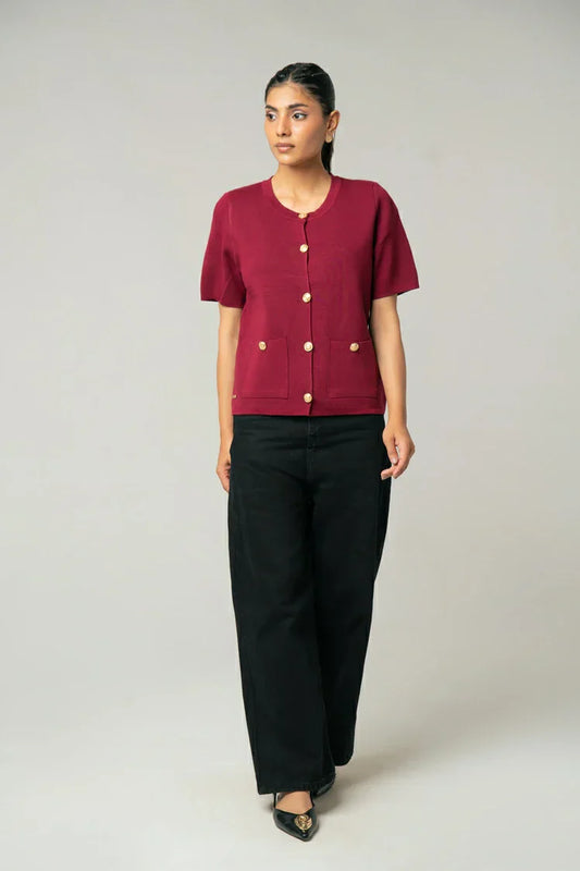 Picture of Short Sleeves Cardigan - Available at Raja Sahib