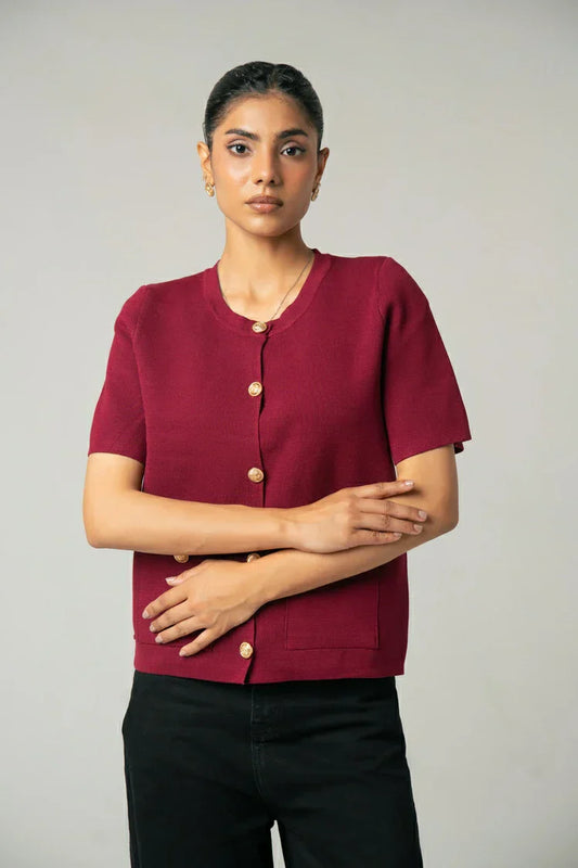 Picture of Short Sleeves Cardigan - Available at Raja Sahib