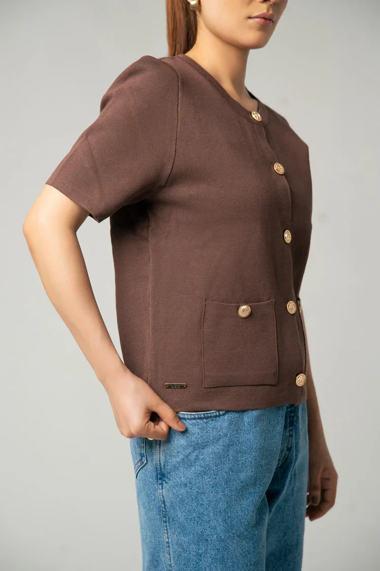 Picture of Short Sleeves Cardigan - Available at Raja Sahib