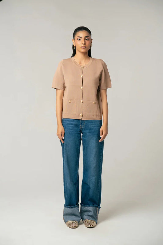 Picture of Short Sleeves Cardigan - Available at Raja Sahib