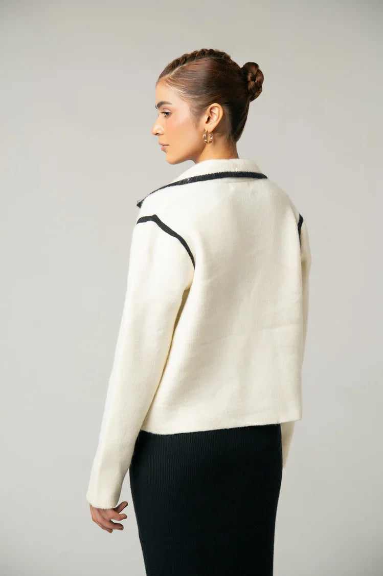 Picture of Collar Knit Cardigan - Available at Raja Sahib