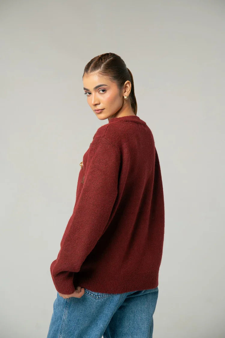 Picture of Embroidered Knit Sweater - Available at Raja Sahib