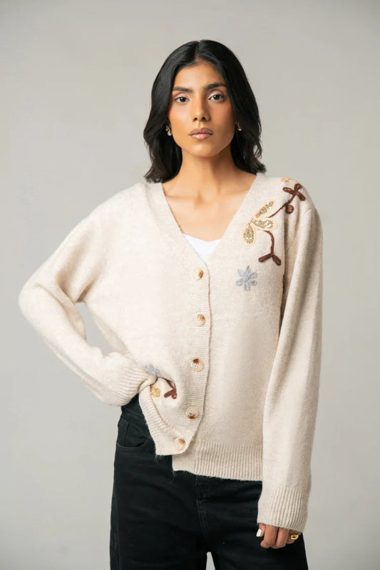 Picture of Embroidered Knit Sweater - Available at Raja Sahib