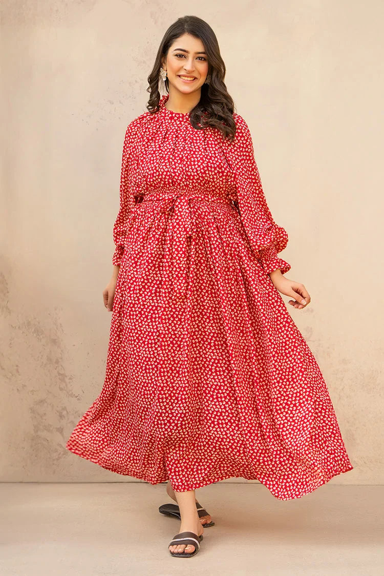 Picture of Ellena - Printed Ladies Maxi Dress - Available at Raja Sahib