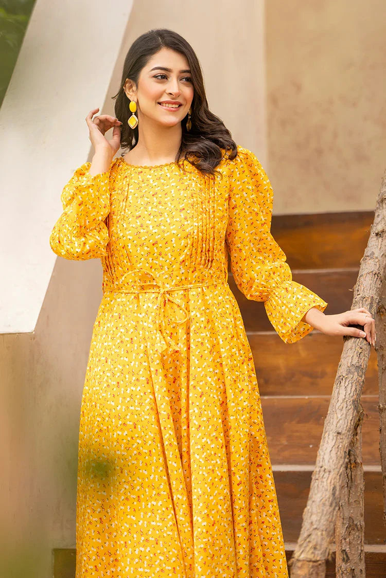 Picture of Ellena - Printed Ladies Maxi Dress - Available at Raja Sahib