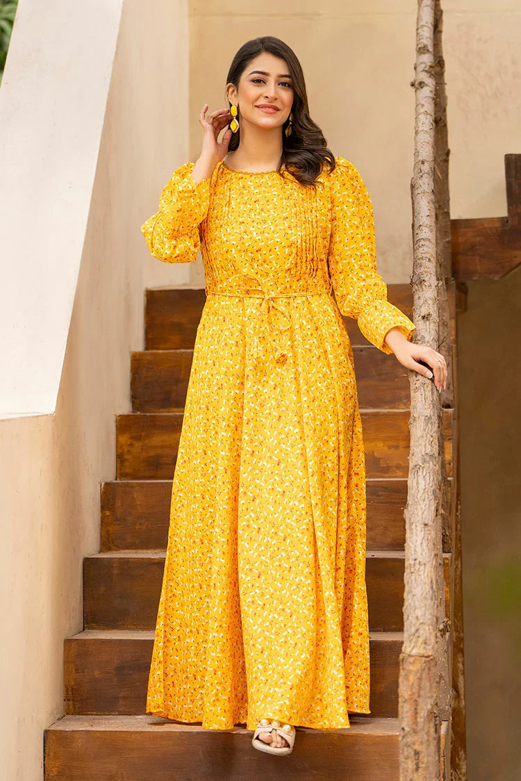 Picture of Ellena - Printed Ladies Maxi Dress - Available at Raja Sahib