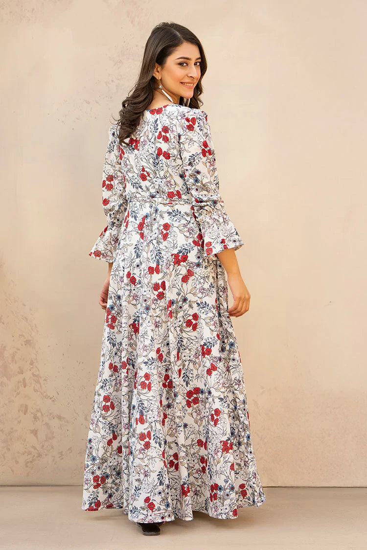Picture of Ellena - Printed Ladies Maxi Dress - Available at Raja Sahib