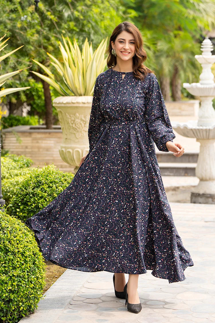 Picture of Ellena - Printed Ladies Maxi Dress - Available at Raja Sahib