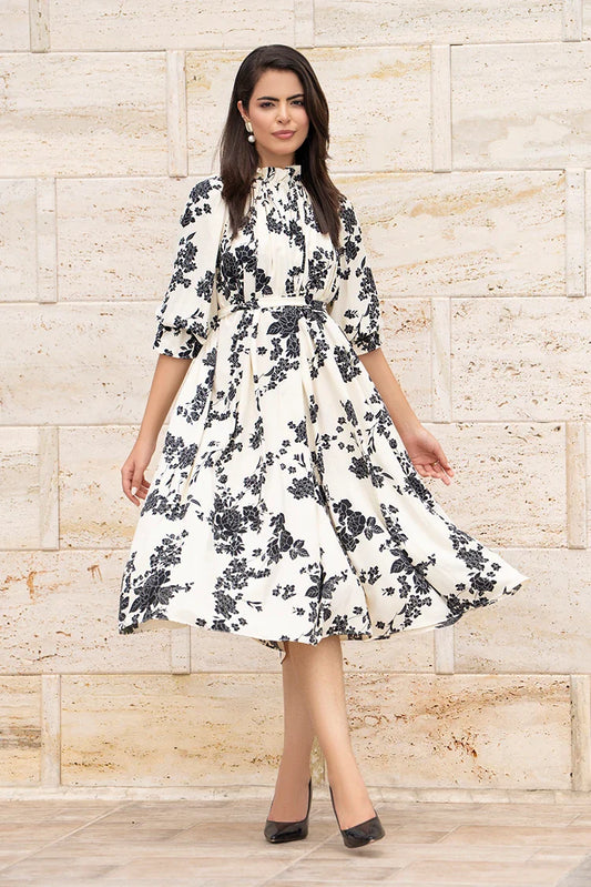 Picture of Ellena - Printed Ladies Maxi Dress - Available at Raja Sahib