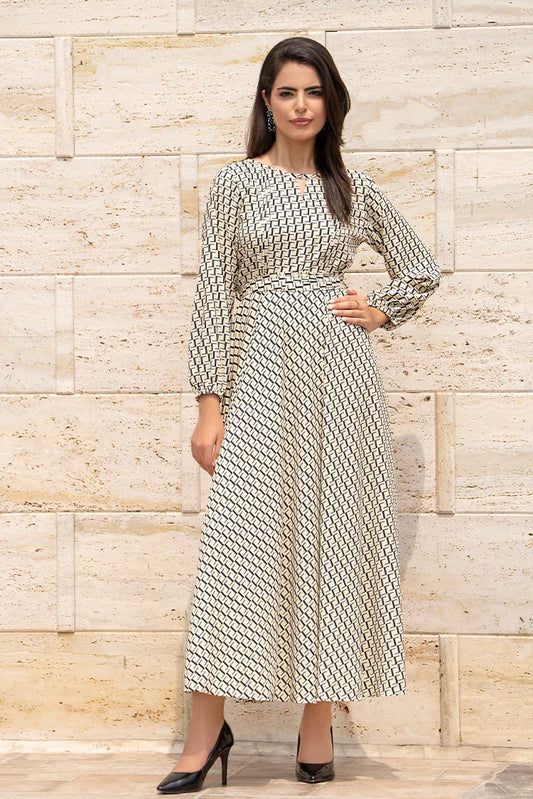 Picture of Ellena - Printed Ladies Maxi Dress - Available at Raja Sahib