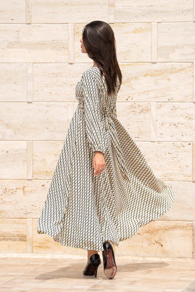 Picture of Ellena - Printed Ladies Maxi Dress - Available at Raja Sahib