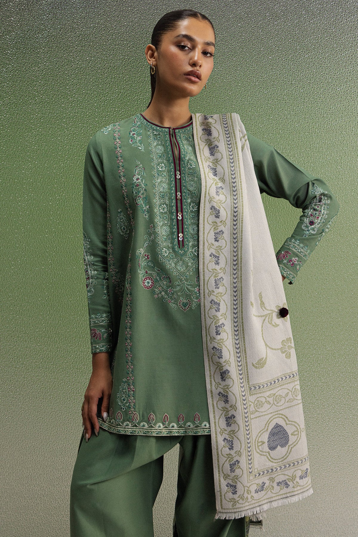 Picture of Zara Shahjahan - Coco Winter Unstitched - SARD-1B - Unstitched - Available at Raja Sahib