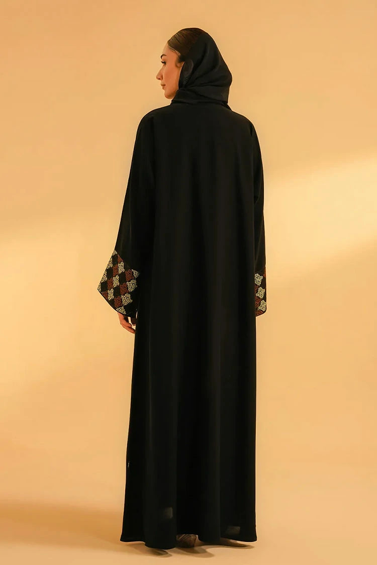 Picture of Divinely Crafted - Cuff Embroidered Abaya Set - Black - Available at Raja Sahib
