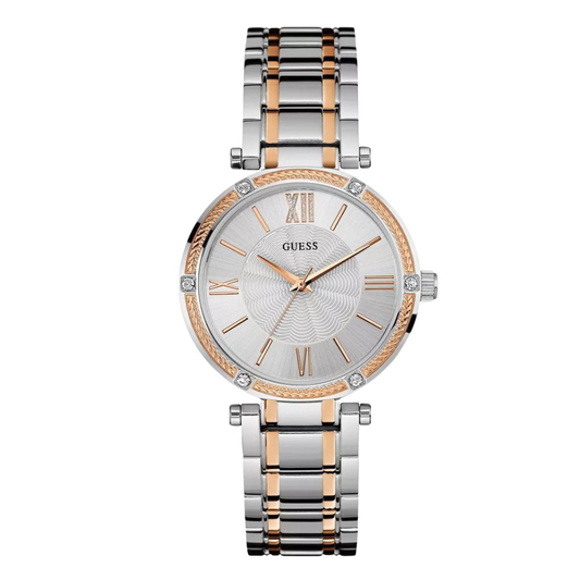 Guess Park Ave Two-tone Stainless Steel Silver Dial Quartz Watch for Ladies - W0636L1