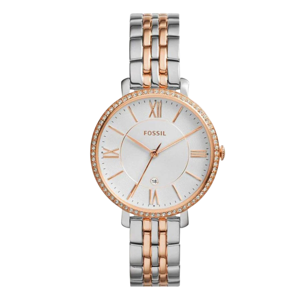 Picture of Fossil Jacqueline Two-tone Stainless Steel White Dial Quartz Watch for Ladies - ES3634 - Available at Raja Sahib