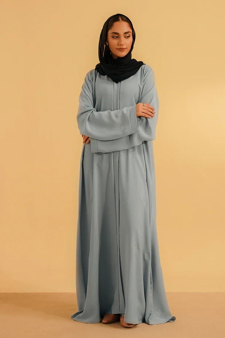 Picture of Divinely Crafted - Embroidered Abaya - Sky Blue - Available at Raja Sahib